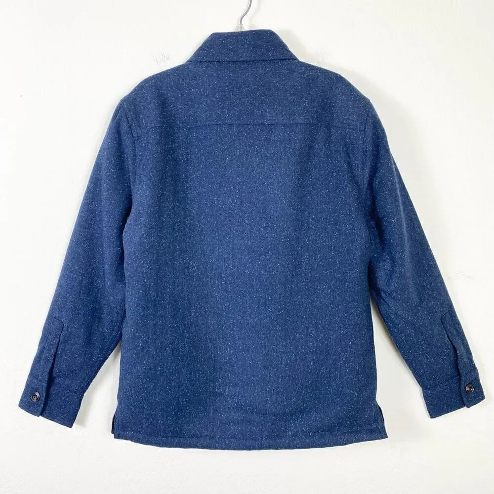 Taylor Stitch Chandler Jacket in Navy Donegal Blue Speckled Sherpa Lined Size XS
